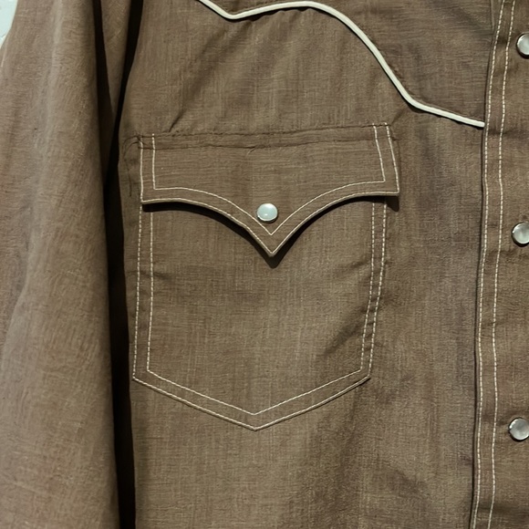 Men's western Chute #1 long sleeve pearl snap dress shirt - Picture 4 of 5